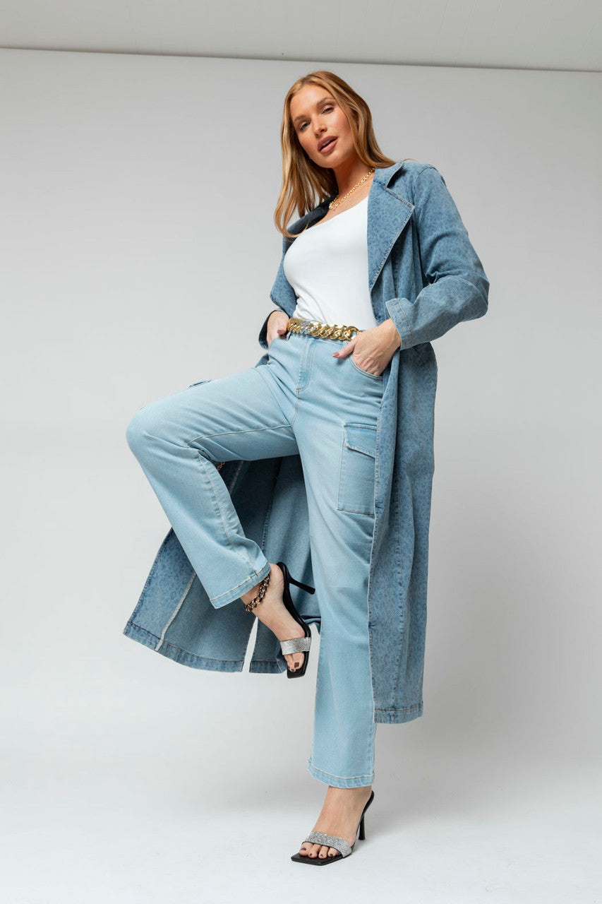 Light Denim Cargo Jeans