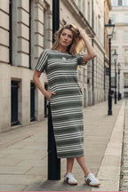 Sage Stripe Cotton Sport Dress