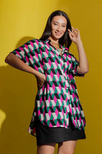 Green/Pink Half Sleeve Blake Shirt