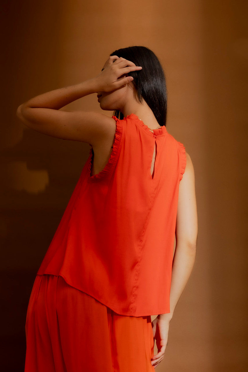 Orange Ruffle Cami