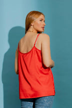 Red Silky Lily Cami