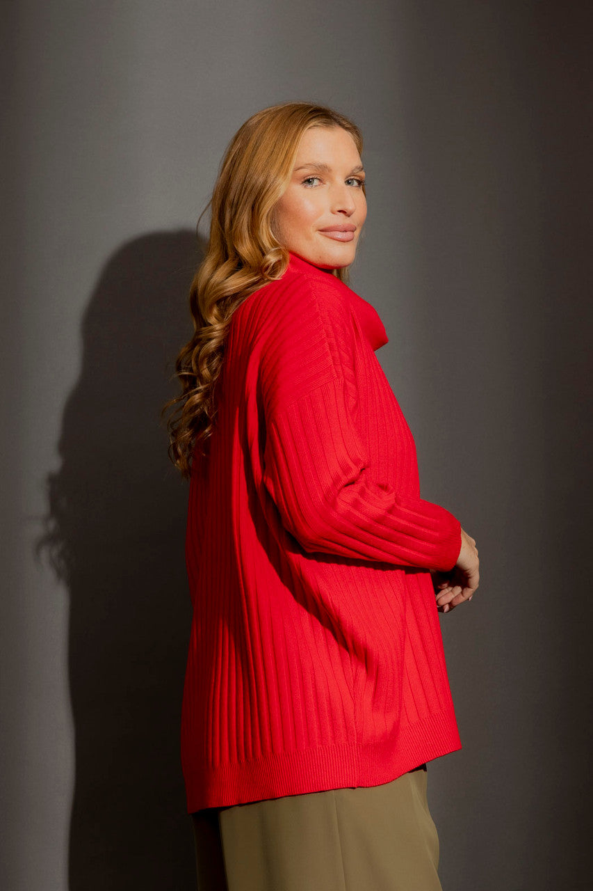 Red Cowl Neck Jumper Red S/M