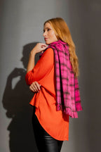 Pink Check Blanket Scarf Pink Check