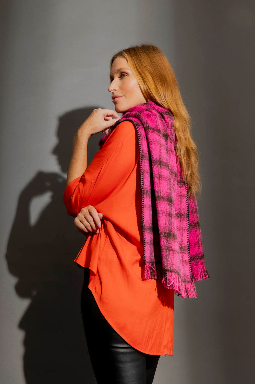 Pink Check Blanket Scarf Pink Check