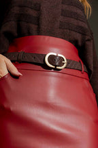 Chocolate Embossed Classic Belt Chocolate O/S