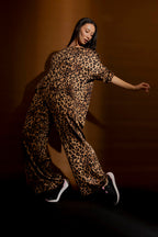 Tan Animal Silky Hi-Low Top Tan Animal