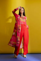 Pink Mesh Trench Coat