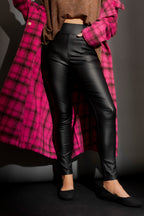 Black Waxed High Waist Pant