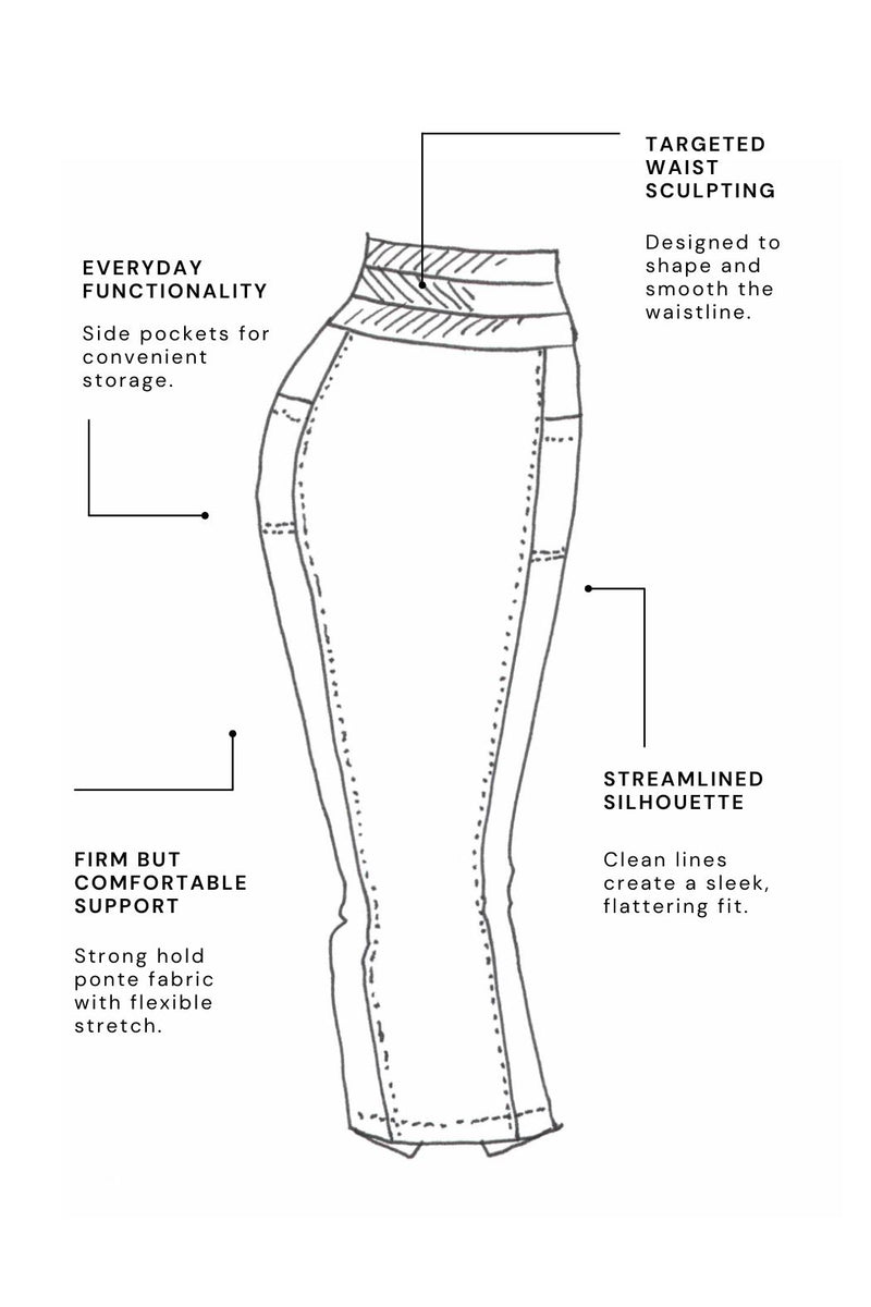 Black Faux Leather Waist Shaper Miracle Skirt