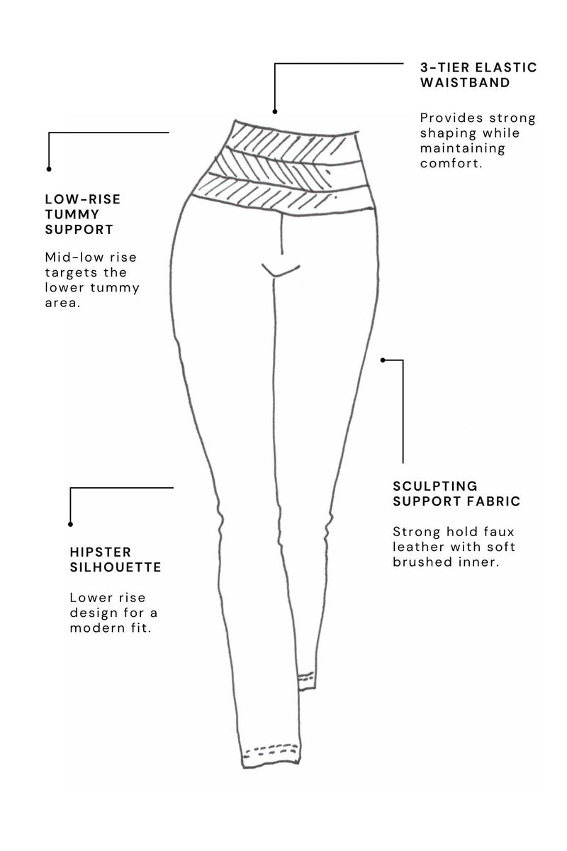 Mahogany Faux Leather Tummy Shaper Miracle Pant