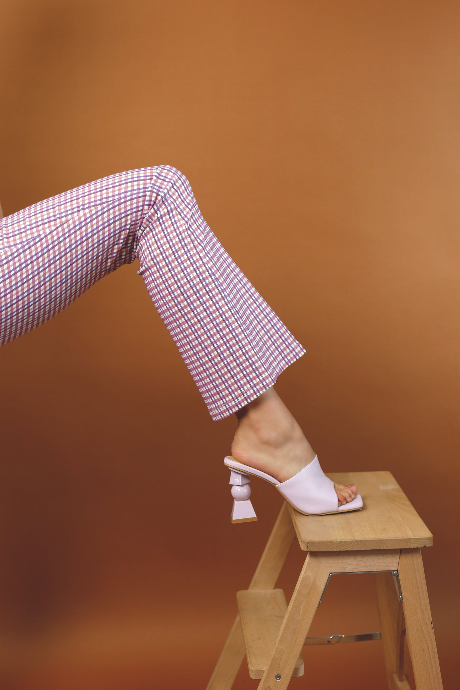 Pink Check Flare Pant - SALE