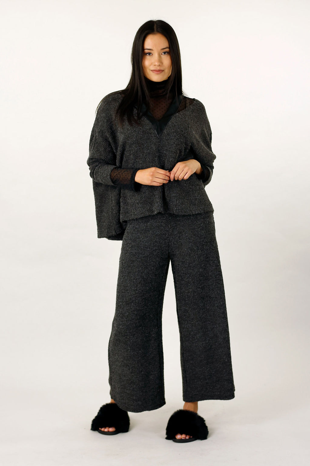 Black Mod Rib Culotte - SALE