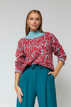 Blue / Red Rose Jumper - FINAL SALE