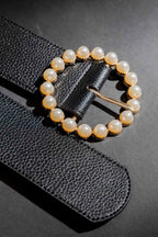 Black Pearl Buckle Belt Black S/M