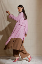 Pink/Coffee Euro Splice Trench