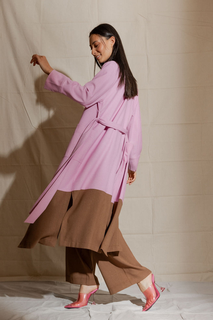 Pink/Coffee Euro Splice Trench