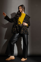 Black/Gold Hooded Coat