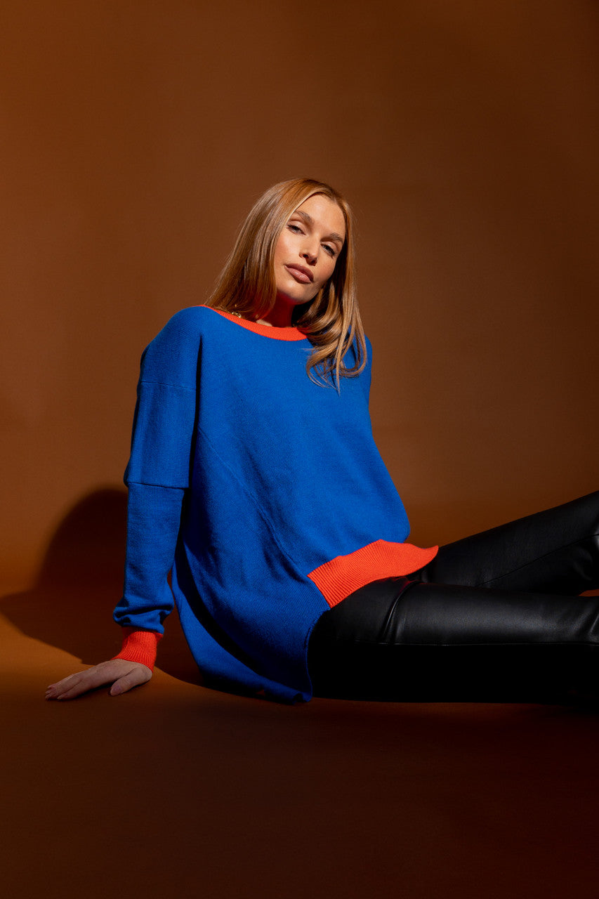 Cobalt / Orange Two Tone Knit