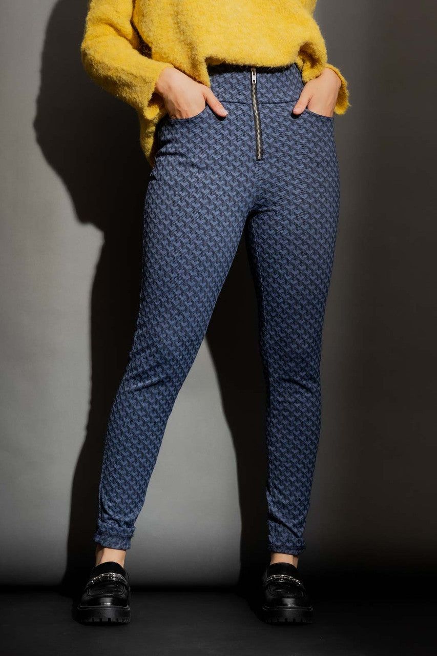 Denim Hearts High Waist Zip Pant