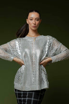 Silver Crochet Foil Knit
