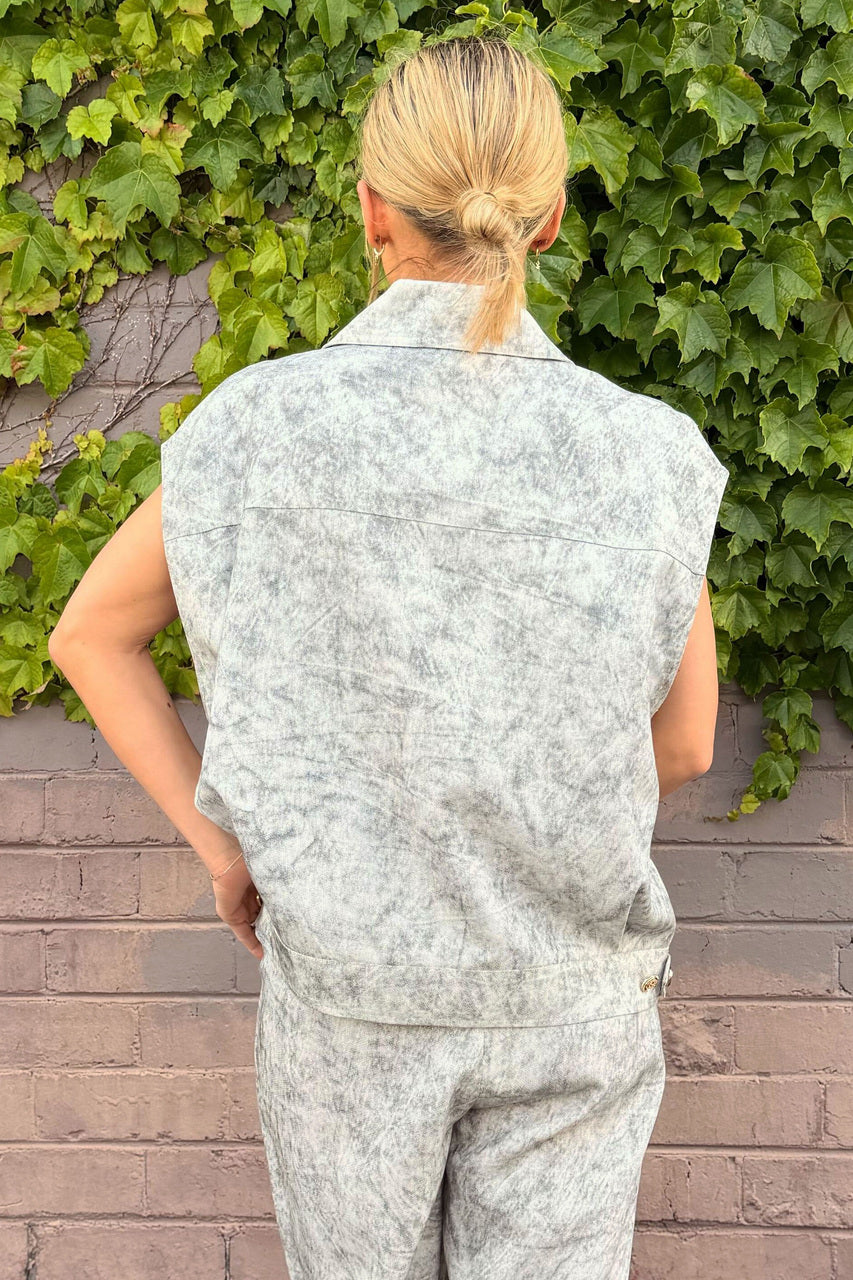 Marble Zip Cargo Vest