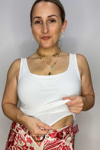 Ivory Jersey Double Layer Cami