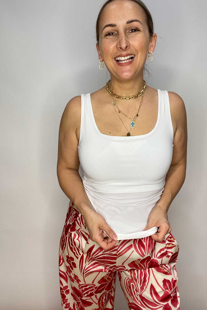 Ivory Jersey Double Layer Cami