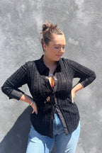 Black Stretch Lace Bodyshirt - SALE