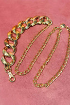 Gold Resin Chain Belt O/S
