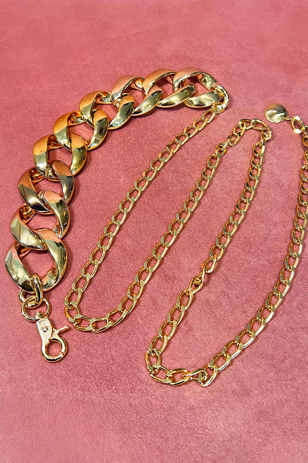 Gold Resin Chain Belt O/S