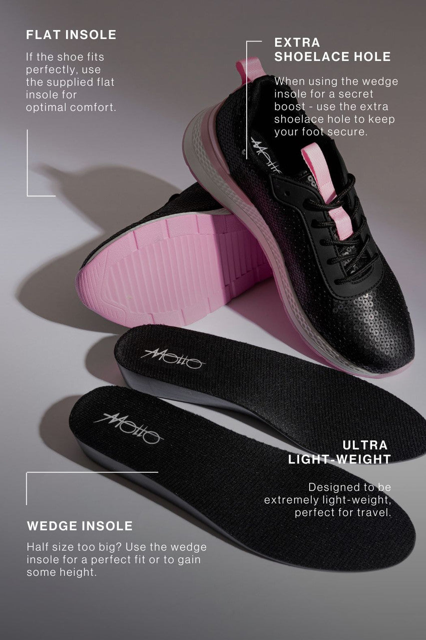 Pink/Black Sequin Sneaker