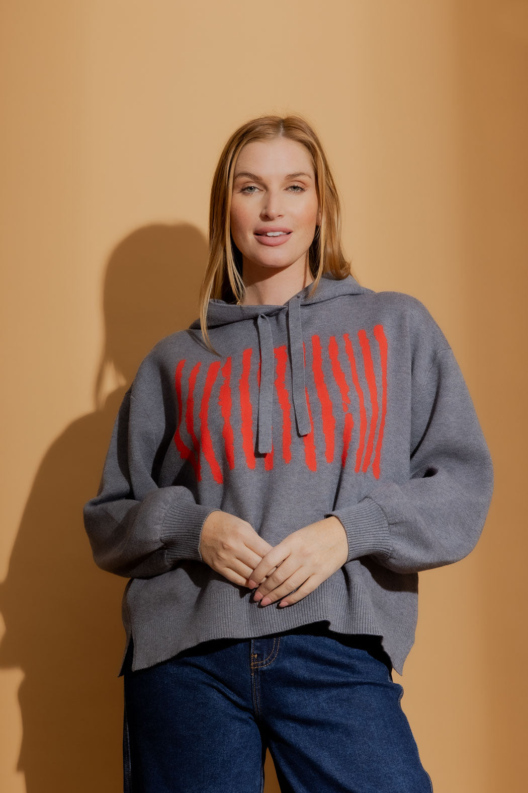 Charcoal Lines Hoodie Charcoal S