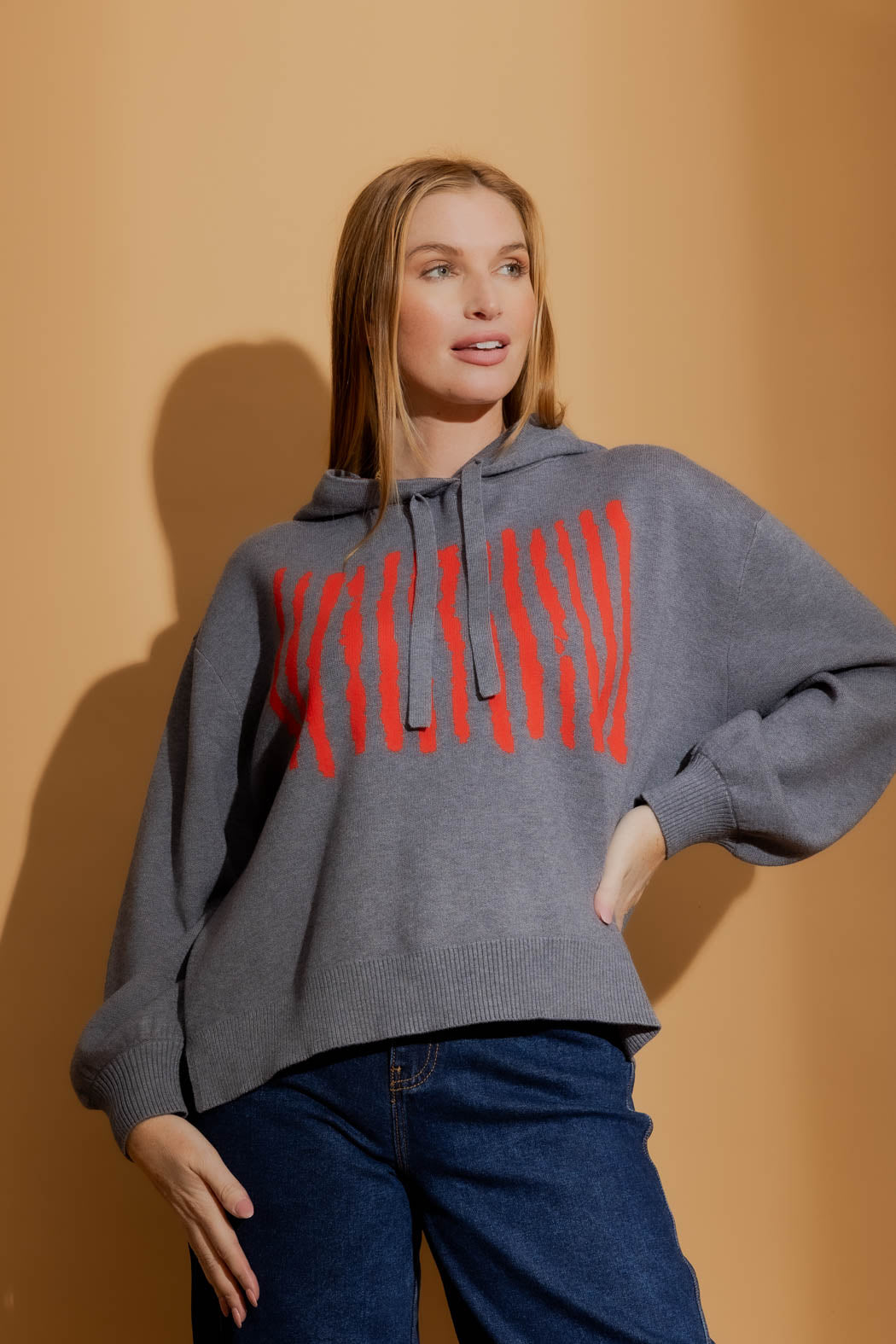 Charcoal Lines Hoodie Charcoal S