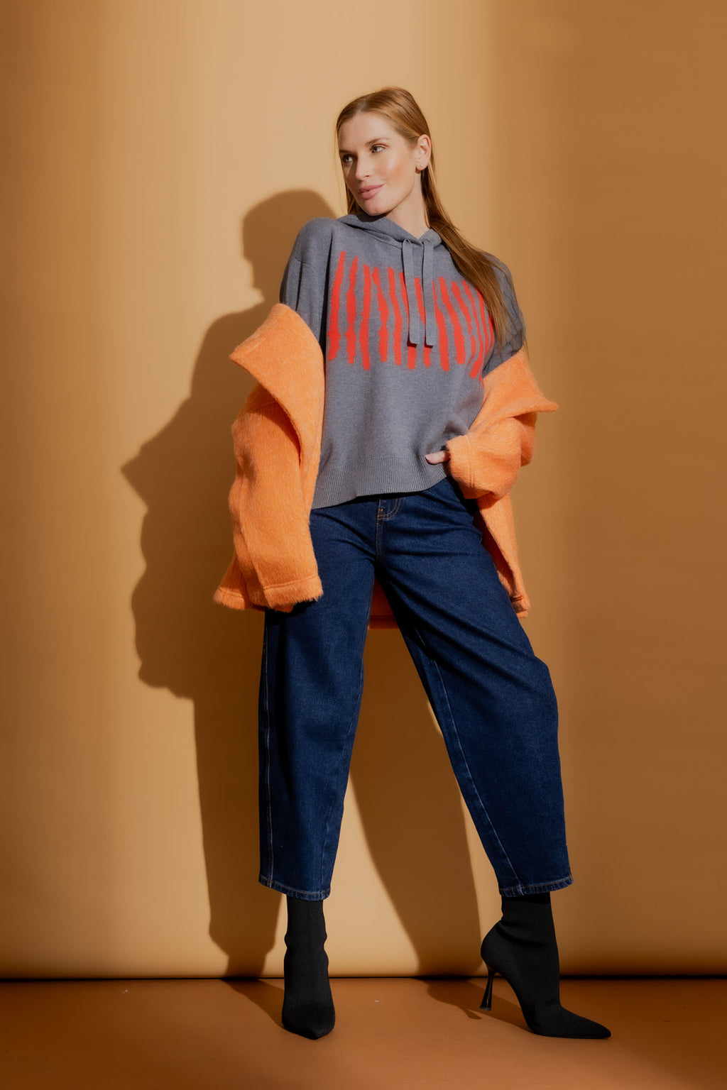 Charcoal Lines Hoodie Charcoal S