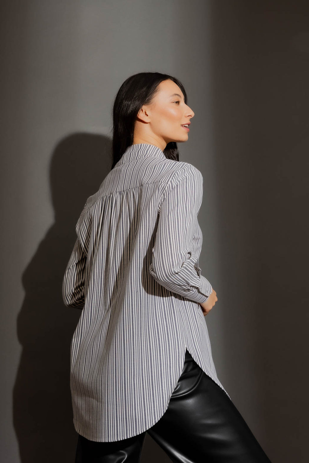 Stripe Lurex Blogger Shirt