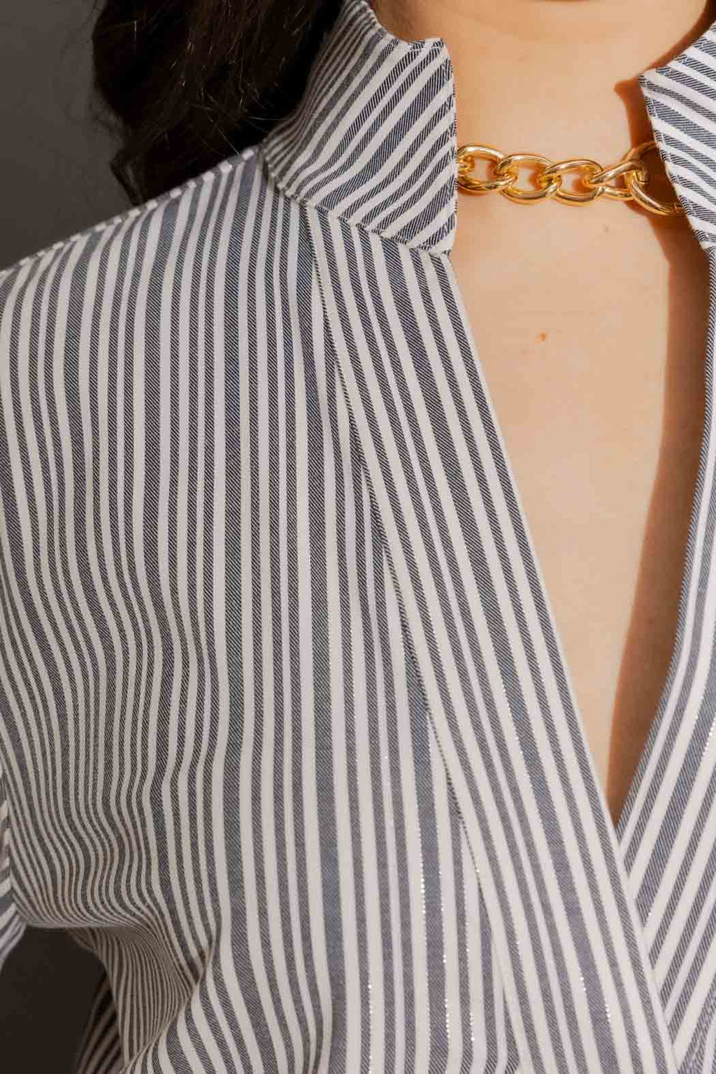 Stripe Lurex Blogger Shirt