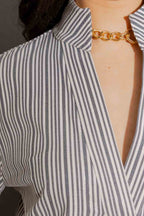 Stripe Lurex Blogger Shirt