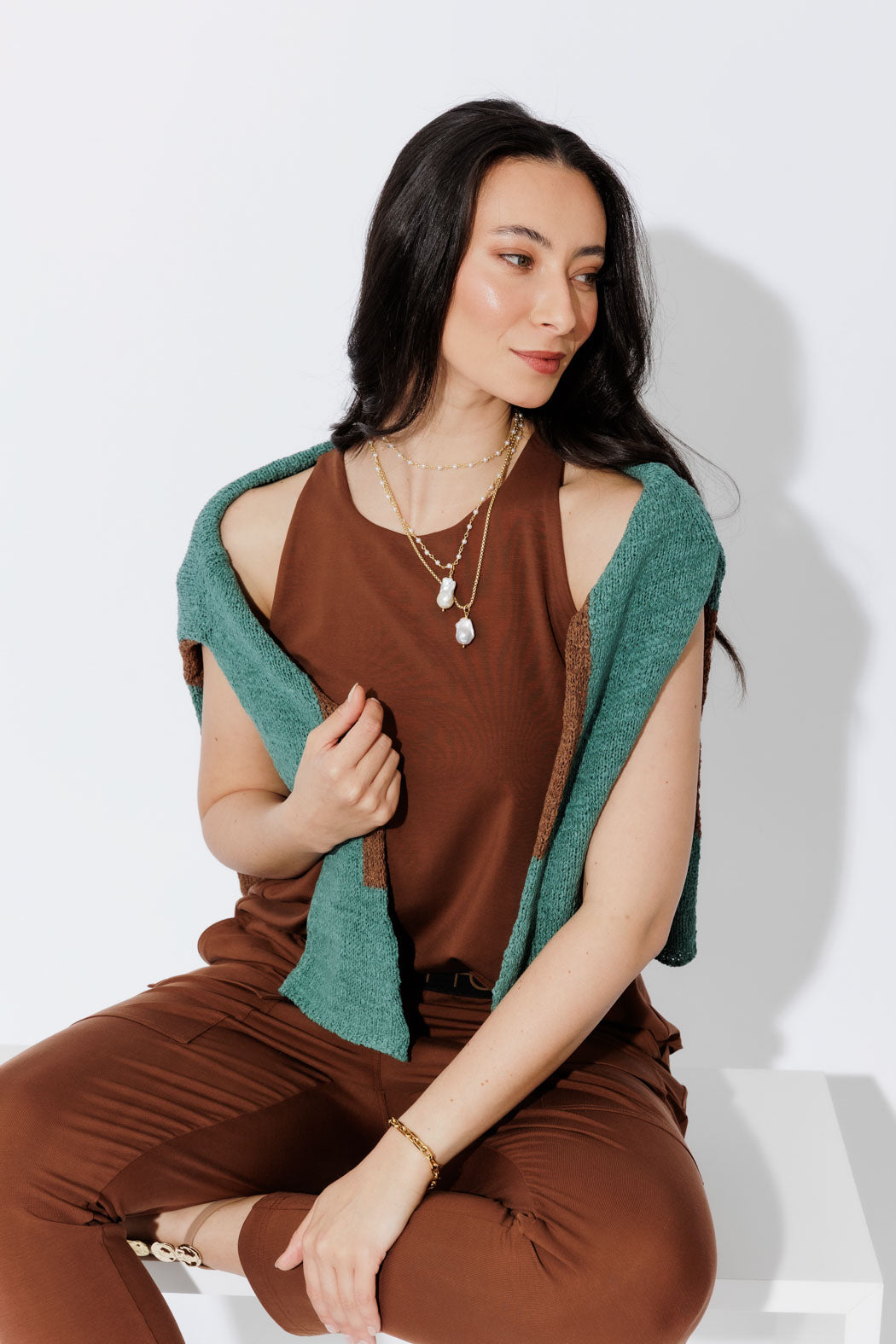 Brown Tencel Flippy Cami