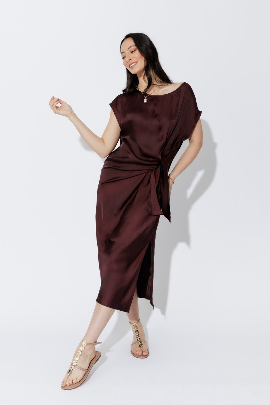 Chocolate Silky Harlow Dress