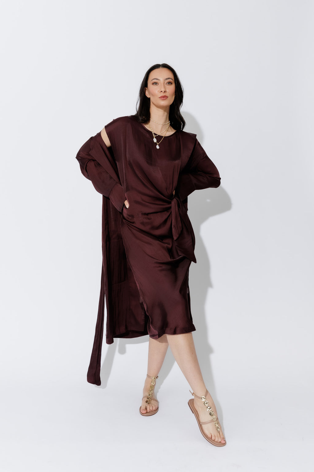 Chocolate Silky Harlow Dress