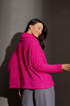 Pink Fluffy Roll Neck Jumper