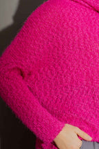 Pink Fluffy Roll Neck Jumper