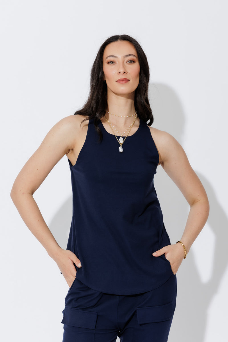 Navy Tencel Flippy Cami