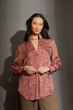 Red Print Blogger Shirt