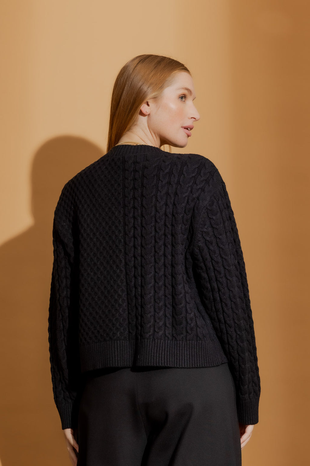 Black Crystal Bead Cardi Black S