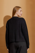 Black Crystal Bead Cardi Black S