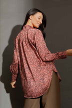 Red Print Blogger Shirt