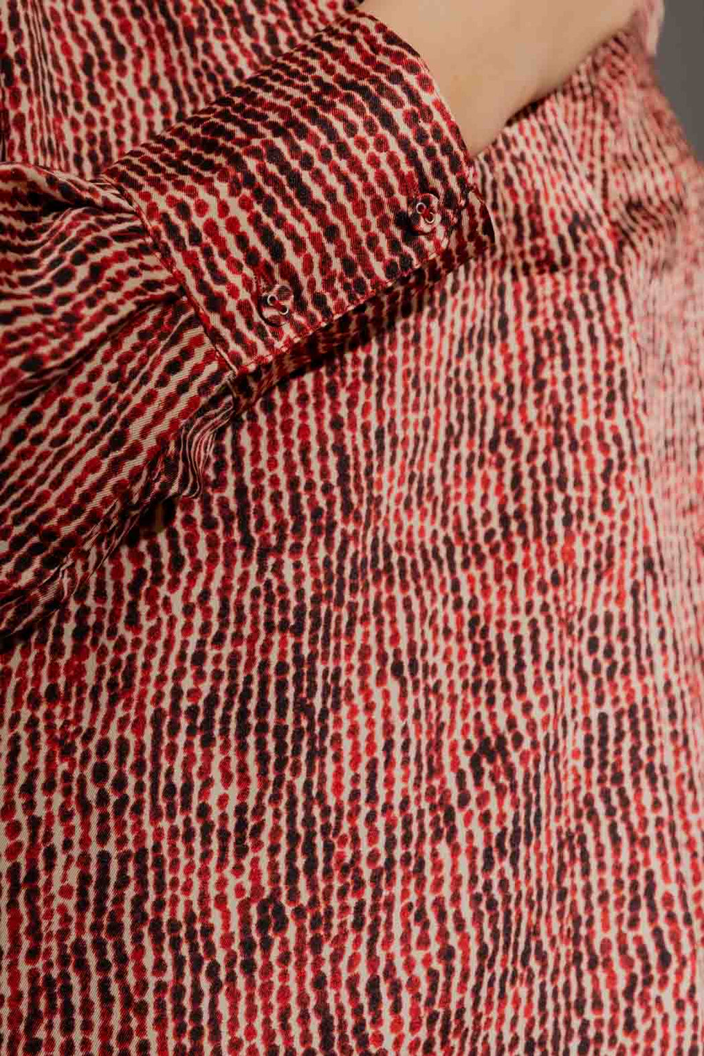 Red Print Blogger Shirt