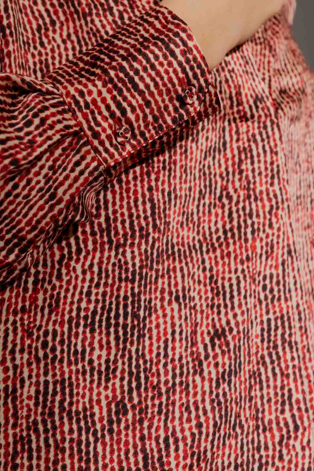 Red Print Blogger Shirt