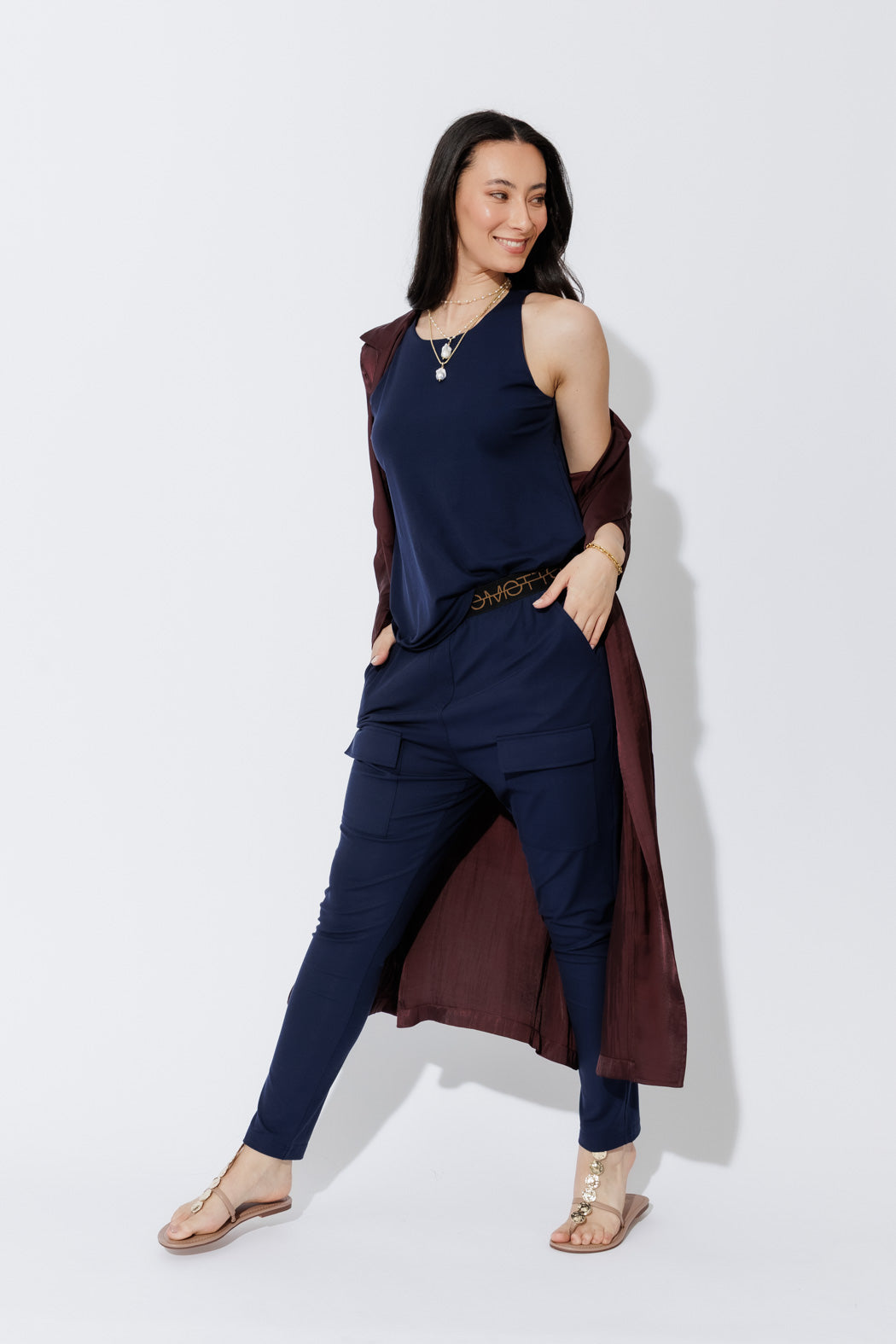 Navy Tencel Flippy Cami